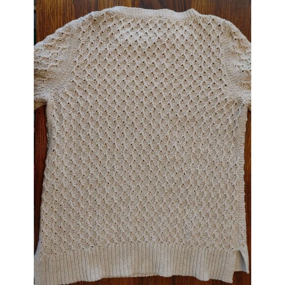 Lagenlook Vine & Leaf Pattern TALBOTS Pullover Crew Sweater SSplit WOOLBLEND XLP - Picture 6 of 9